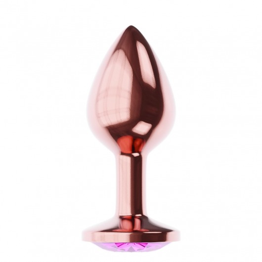 Пробка цвета розового золота с лиловым кристаллом Diamond Quartz Shine L - 8,3 см. - Lola Games - купить с доставкой в Нижнекамске