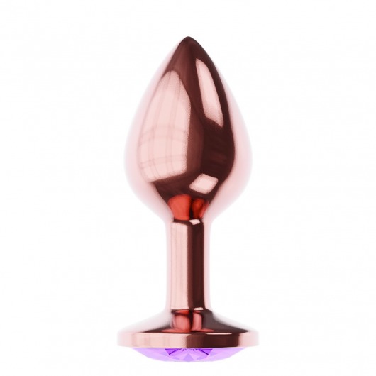 Пробка цвета розового золота с фиолетовым кристаллом Diamond Amethyst Shine L - 8,3 см. - Lola Games - купить с доставкой в Нижнекамске