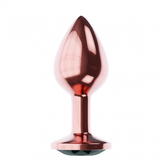 Пробка цвета розового золота с черным кристаллом Diamond Jet Shine L - 8,3 см. - Lola Games - купить с доставкой в Нижнекамске