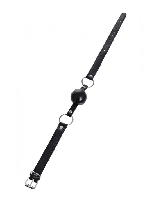 Черный кляп-шар на кожаных ремешках Anonymo - ToyFa - купить с доставкой в Нижнекамске