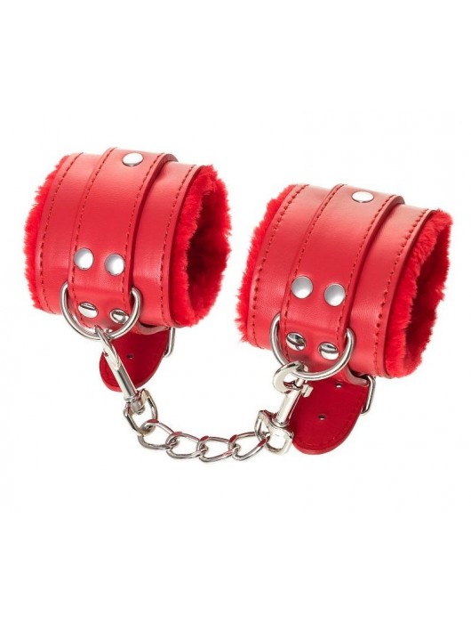 Красные наручники Anonymo из искусственной кожи - ToyFa - купить с доставкой в Нижнекамске