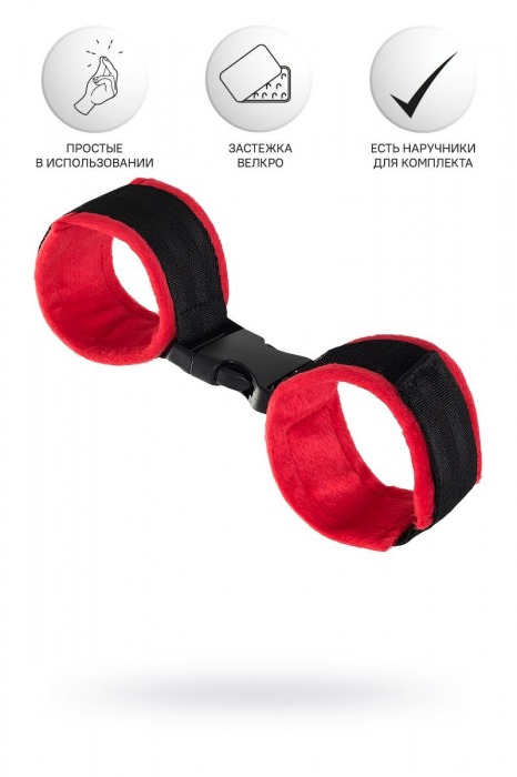 Красно-черные велюровые оковы Anonymo - ToyFa - купить с доставкой в Нижнекамске