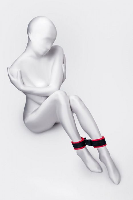 Красно-черные велюровые оковы Anonymo - ToyFa - купить с доставкой в Нижнекамске