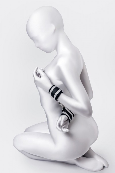 Серебристо-черные наручники Anonymo - ToyFa - купить с доставкой в Нижнекамске