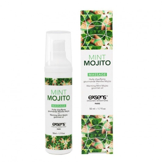 Разогревающее массажное масло с ароматом мохито Gourmet Mint Mojito - 50 мл. - Exsens - купить с доставкой в Нижнекамске