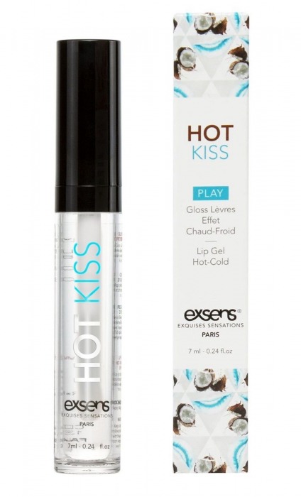 Блеск для губ Hot Kiss Coconut с ароматом кокоса - 7 мл. - Exsens - купить с доставкой в Нижнекамске