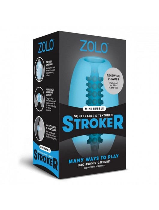 Голубой двусторонний мастурбатор MINI BUBBLE - Zolo - в Нижнекамске купить с доставкой