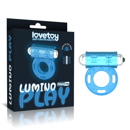 Голубое, светящееся в темноте эрекционное виброкольцо Lumino Play Vibrating Penis Ring - Lovetoy - в Нижнекамске купить с доставкой