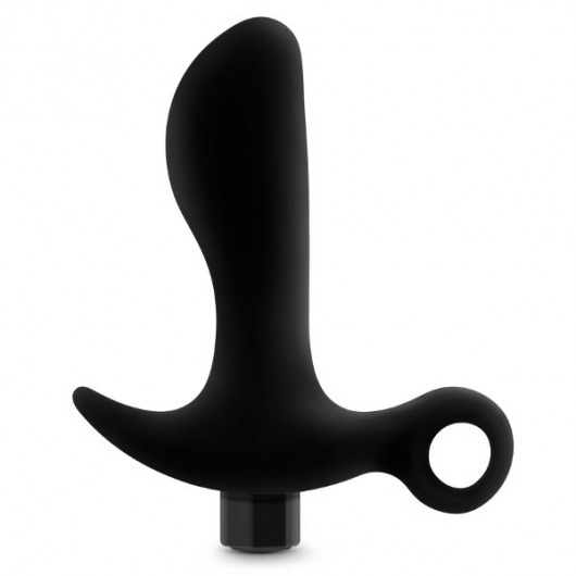 Черный анальный вибратор Silicone Vibrating Prostate Massager 01 - 10,8 см. - Blush Novelties - в Нижнекамске купить с доставкой