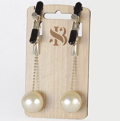 Зажимы на соски с бусинами под жемчуг Pearl - Sitabella - купить с доставкой в Нижнекамске