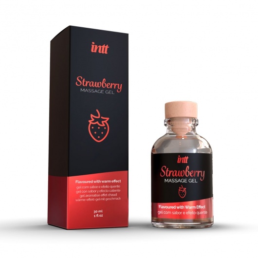 Массажный гель с ароматом клубники Strawberry - 30 мл. - INTT - купить с доставкой в Нижнекамске