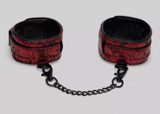 Красно-черные оковы Reversible Faux Leather Ankle Cuffs - Fifty Shades of Grey - купить с доставкой в Нижнекамске