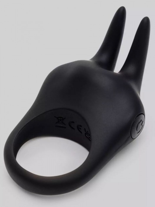 Черное эрекционное виброкольцо Sensation Rechargeable Vibrating Rabbit Love Ring - Fifty Shades of Grey - в Нижнекамске купить с доставкой
