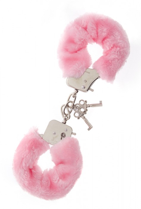 Металлические наручники с розовой меховой опушкой METAL HANDCUFF WITH PLUSH PINK - Dream Toys - купить с доставкой в Нижнекамске