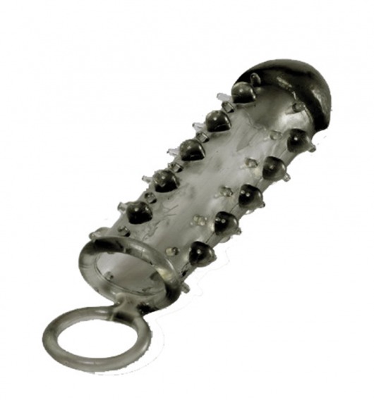 Дымчатая стимулирующая насадка с закрытой головкой SAMURAI PENIS SLEEVE BLACK - 14,5 см. - NMC - в Нижнекамске купить с доставкой