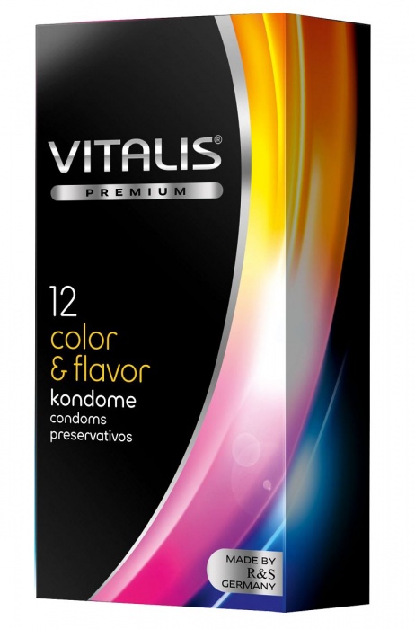 Цветные ароматизированные презервативы VITALIS PREMIUM color   flavor - 12 шт. - Vitalis - купить с доставкой в Нижнекамске