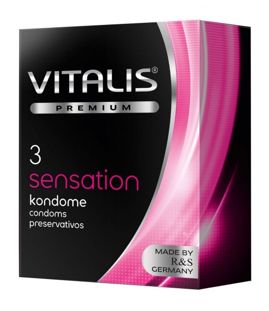 Презервативы с пупырышками и кольцами VITALIS PREMIUM sensation - 3 шт. - Vitalis - купить с доставкой в Нижнекамске