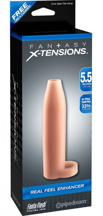 Насадка-расширитель с кольцом для подхвата мошонки Real Feel Enhancer - 14 см. - Pipedream - в Нижнекамске купить с доставкой