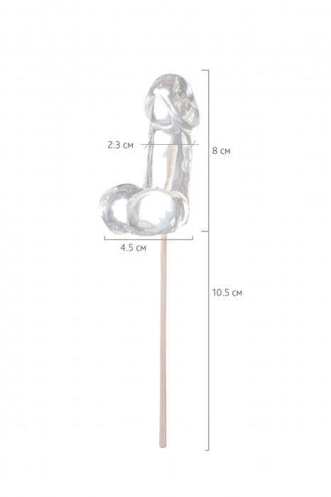 Прозрачный леденец в форме фаллоса со вкусом пина колады - Sosuчki - купить с доставкой в Нижнекамске