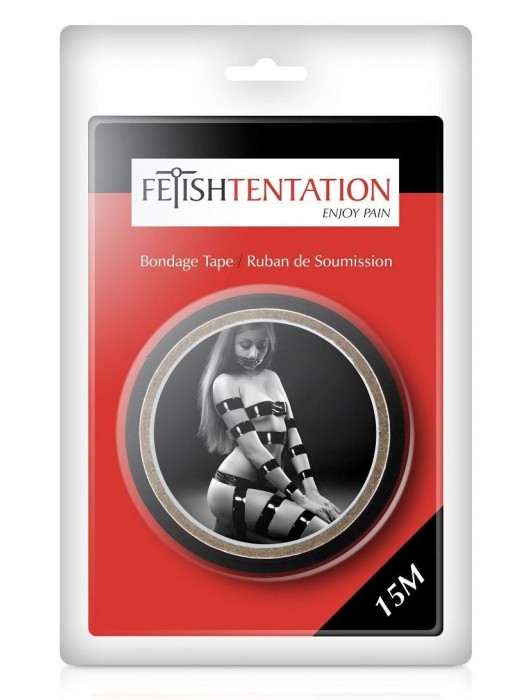 Черный скотч для фиксации - 15 м. - Fetish Tentation - купить с доставкой в Нижнекамске
