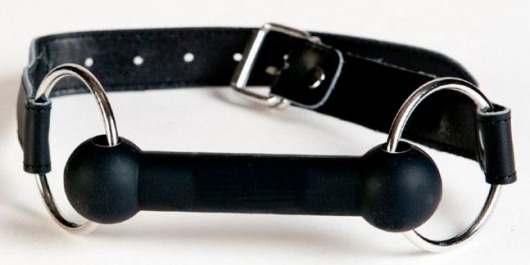 Чёрный кляп-трензель на кожаных ремешках - ToyFa - купить с доставкой в Нижнекамске