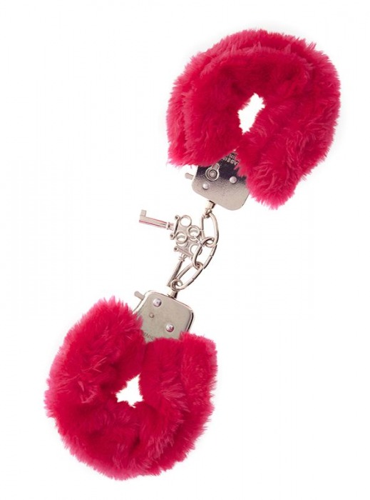 Металлические наручники с красной меховой опушкой METAL HANDCUFF WITH PLUSH RED - Dream Toys - купить с доставкой в Нижнекамске