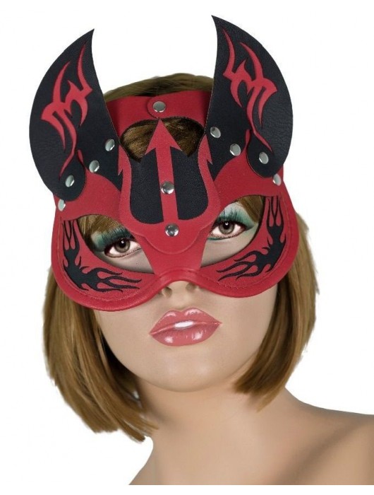 Маска дьяволицы с рожками - LOVETOY (А-Полимер) - купить с доставкой в Нижнекамске