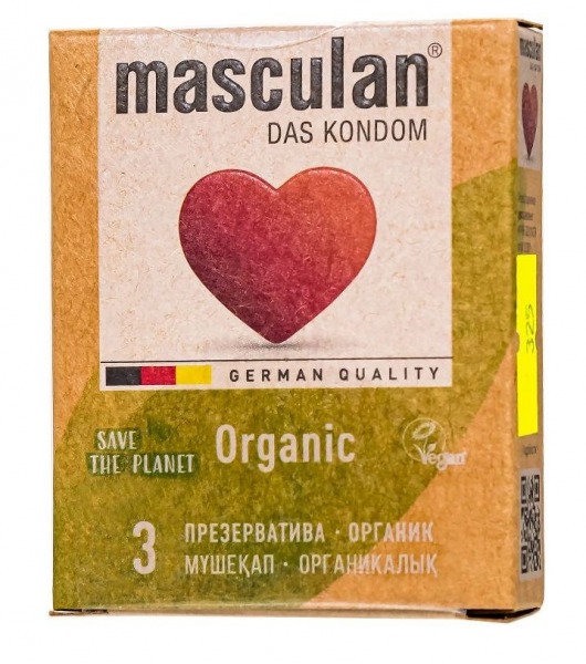 Экологически чистые презервативы Masculan Organic - 3 шт. - Masculan - купить с доставкой в Нижнекамске
