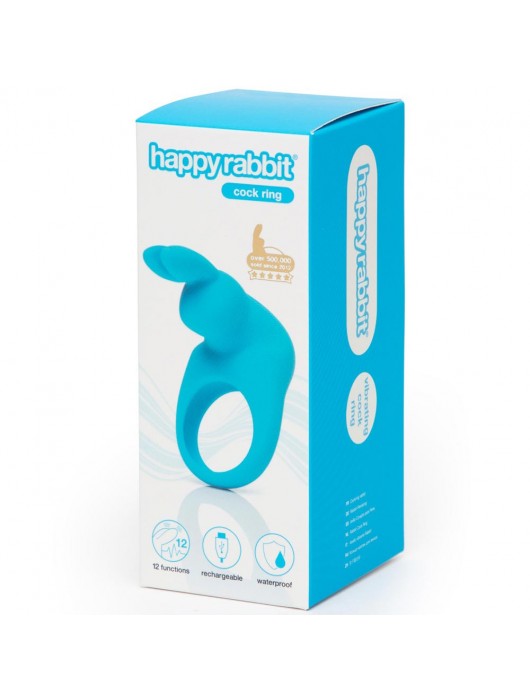 Голубое эрекционное виброкольцо Happy Rabbit Rechargeable Rabbit Cock Ring - Happy Rabbit - в Нижнекамске купить с доставкой