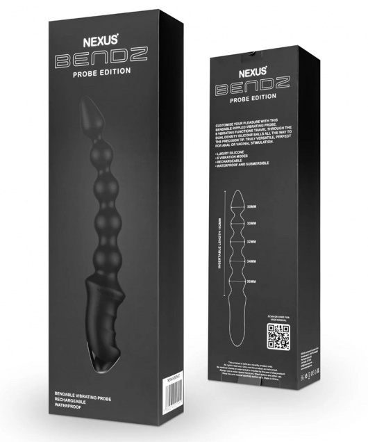 Черный гибкий вибростимулятор Nexus Bendz - 29,2 см. - Nexus Range