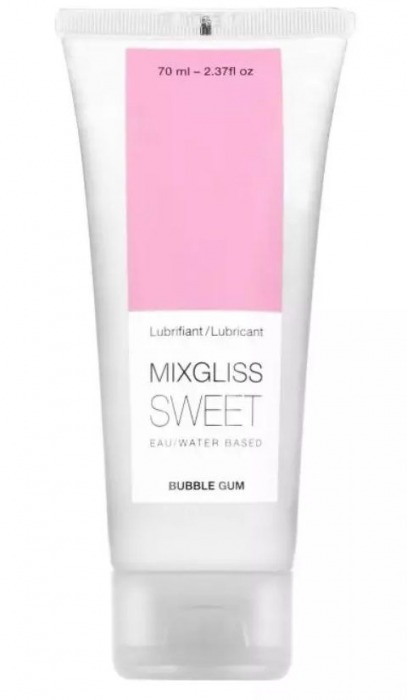 Смазка на водной основе Mixgliss Sweet с ароматом бабл-гам - 70 мл. - Mixgliss - купить с доставкой в Нижнекамске