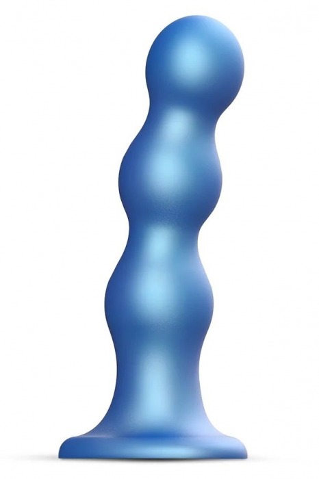 Голубая насадка Strap-On-Me Dildo Plug Balls size S - Strap-on-me - купить с доставкой в Нижнекамске