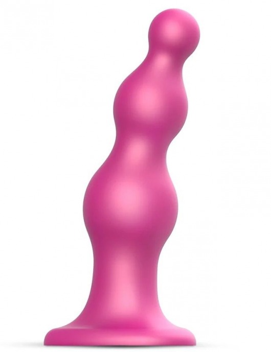 Розовая насадка Strap-On-Me Dildo Plug Beads size S - Strap-on-me - купить с доставкой в Нижнекамске