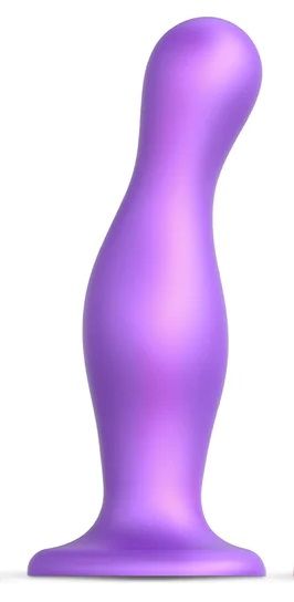 Фиолетовая насадка Strap-On-Me Dildo Plug Curvy size L - Strap-on-me - купить с доставкой в Нижнекамске