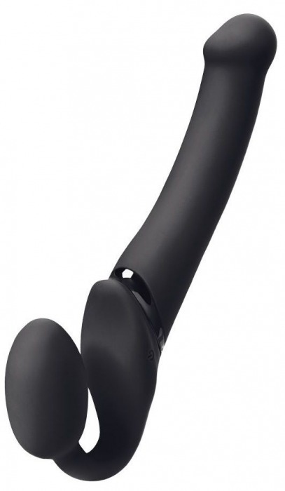 Черный безремневой вибрострапон Silicone Bendable Strap-On - size XL - Strap-on-me - купить с доставкой в Нижнекамске