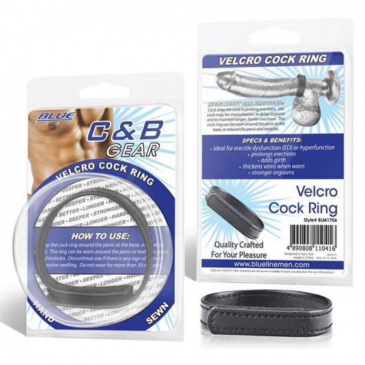 Кольцо на пенис из искусственной кожи на липучке VELCRO COCK RING - 5 см. - BlueLine - в Нижнекамске купить с доставкой