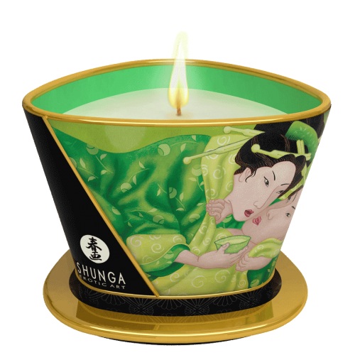 Массажная свеча Exotic Green Tea с ароматом зелёного чая - 170 мл. - Shunga - купить с доставкой в Нижнекамске