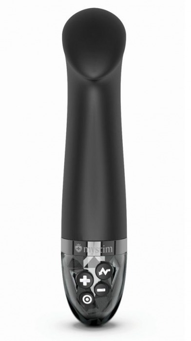 Черный вибратор с функцией электростимуляции Right on Ron - 17 см. - MyStim - купить с доставкой в Нижнекамске