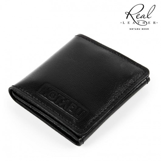 Черный кожаный кондомхолдер Notabu - Notabu - купить с доставкой в Нижнекамске