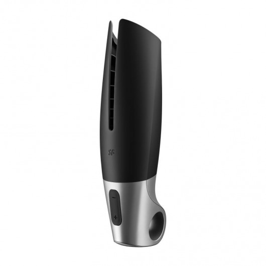 Черный мастурбатор с вибрацией Power Masturbator - Satisfyer - в Нижнекамске купить с доставкой
