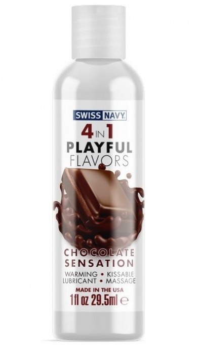Массажный гель 4-в-1 Chocolate Sensation с ароматом шоколада - 29,5 мл. - Swiss navy - купить с доставкой в Нижнекамске