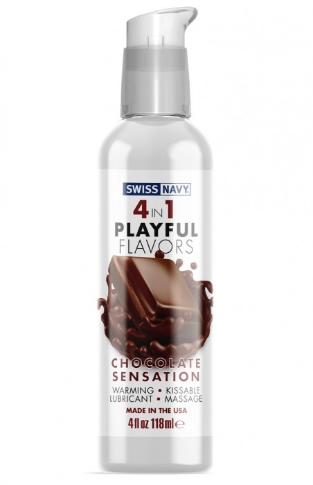 Массажный гель 4-в-1 Chocolate Sensation с ароматом шоколада - 118 мл. - Swiss navy - купить с доставкой в Нижнекамске