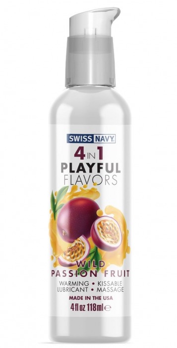 Массажный гель 4-в-1 Wild Passion Fruit с ароматом маракуйи - 118 мл. - Swiss navy - купить с доставкой в Нижнекамске