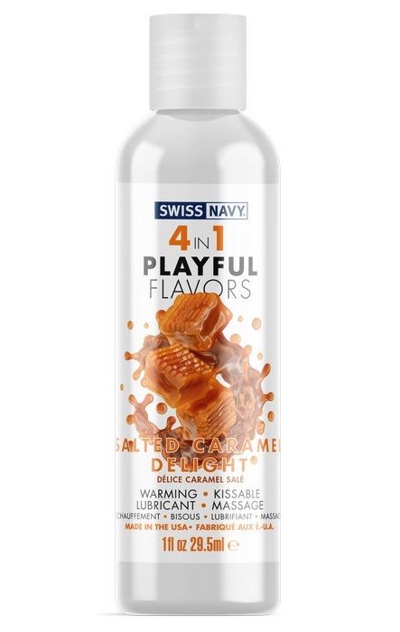 Массажный гель 4-в-1 Salted Caramel Delight с ароматом солёной карамели - 29,5 мл. - Swiss navy - купить с доставкой в Нижнекамске