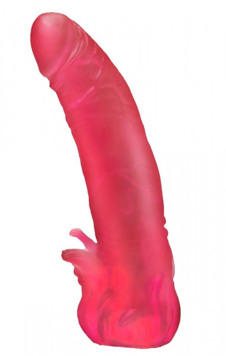Розовая насадка для страпона с клиторальными лепестками - 18,5 см. - LOVETOY (А-Полимер) - купить с доставкой в Нижнекамске