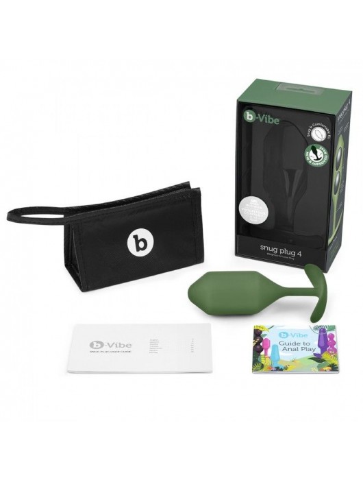 Пробка цвета хаки для ношения B-vibe Snug Plug 4 - 14 см. - b-Vibe