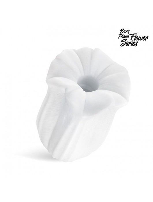 Белый нереалистичный мастурбатор в форме бутона цветка Datura - 1137 - в Нижнекамске купить с доставкой