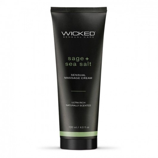 Массажный легкий крем WICKED Sage plus Sea Salt - 120 мл. - Wicked - купить с доставкой в Нижнекамске