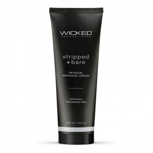 Массажный легкий крем WICKED Stripped plus Bare - 120 мл. - Wicked - купить с доставкой в Нижнекамске