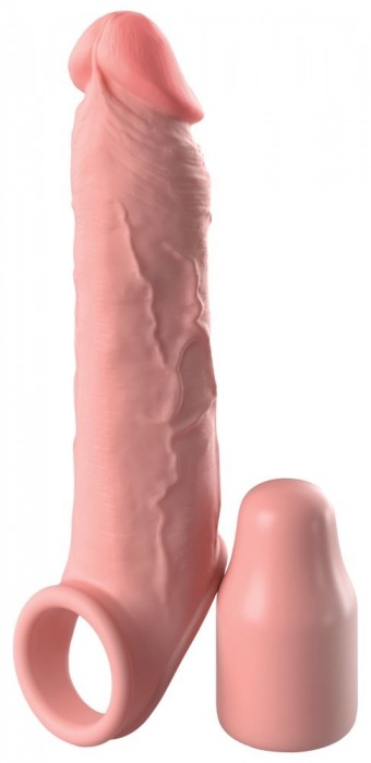 Телесная насадка-удлинитель 2 Inch Silicone X-tension with Strap - 20,3 см. - Pipedream - в Нижнекамске купить с доставкой